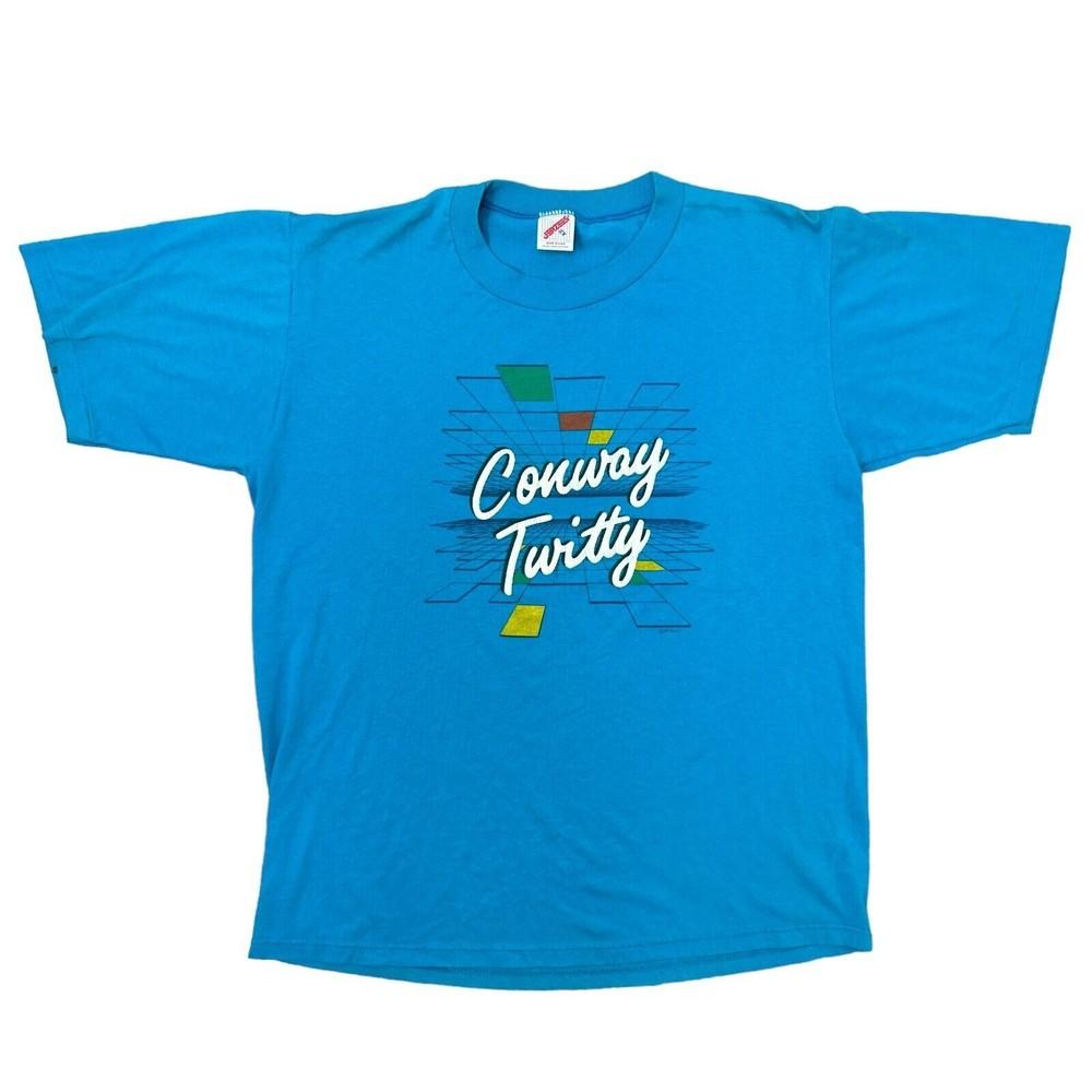 

Single Stitch T-shirt Graphic Print Made in USA Vintage Blue Mens S