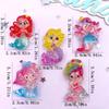 Resin Colorful Cartoon Glitter Mermaid Princess Girl Flatback Christmas Figurines 10PCS Scrapbook DIY Bow Accessory Decor Crafts