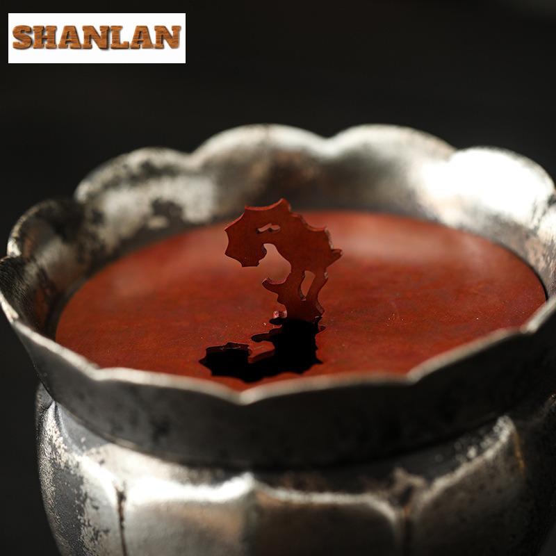 320ml Gilded Silver Lace Jianshui Vintage Tea Wash Writing-brush Washer Tea Dust Cylinder Barrel Chaxi Accessories Collection