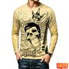 Autumn Long Sleeve T-shirt Funny 3D Skull Print Men's T Shirt Hip Hop Trend Street Clothing Casual O-neck Oversized Pullover Tee