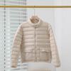 Lightweight down jacket for women, short slimming stand-collar white duck down winter new petite jacket
