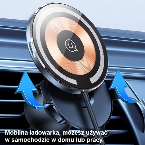 Usams Uchwyt Indukcyjny Us-Cd164 15W 2W1Magnetic Do Kratki Went. Transparent Cd164Dz02