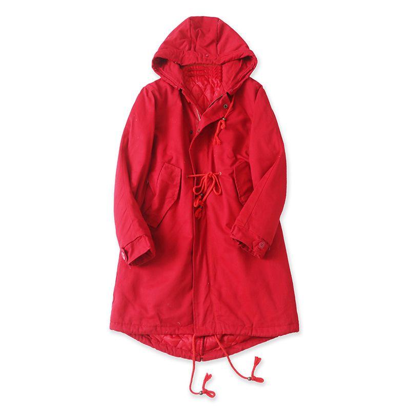 Long Length Cotton-Padded Coat Fall and Winter New Foreign Trade Women's Clothing Hooded Collar Long-Sleeve Zipper Thin Parka Cotton-Padded Coat 27081
