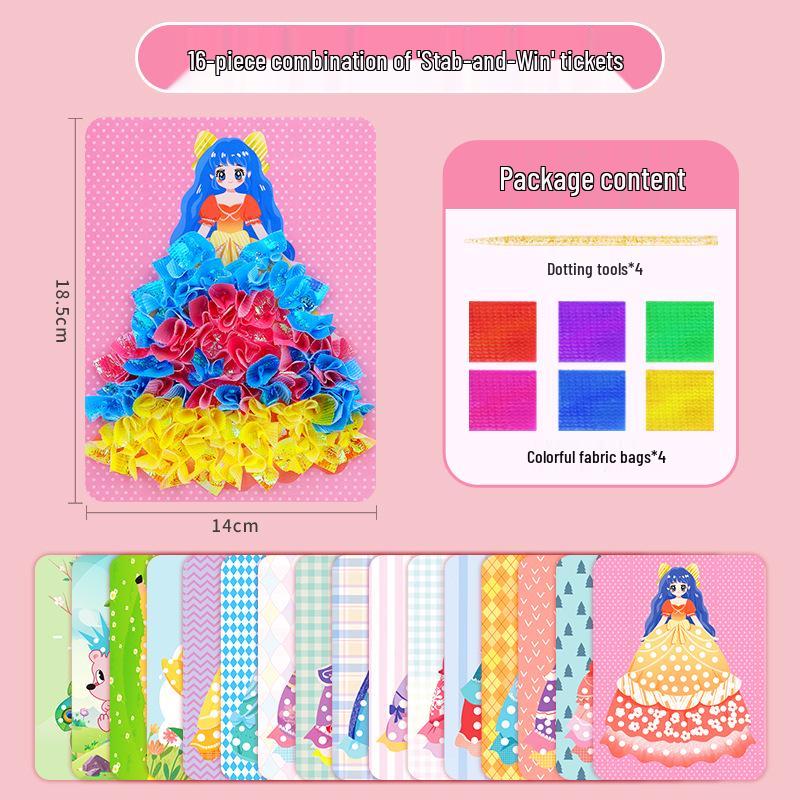Hand-Painted Princess Dress-Up Sticker Book for Girls - DIY Art & Craft Toy