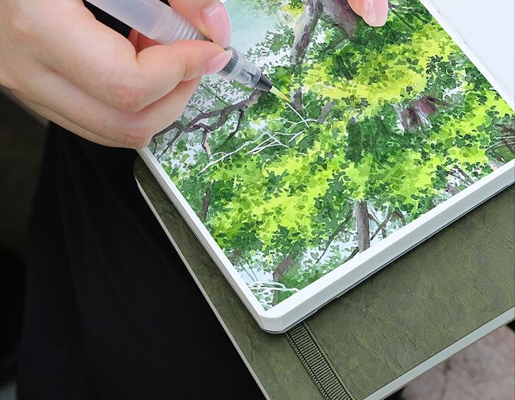Cai Mo 300g Cotton Watercolor Sketchbook - Fine Grain, Thick, Blank Paper for Acrylics and Markers
