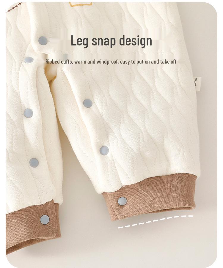 Anyang Baby Bodysuit: Three-Layer Warm, No-Bone Design, Air Cotton Newborn Crawling Suit
