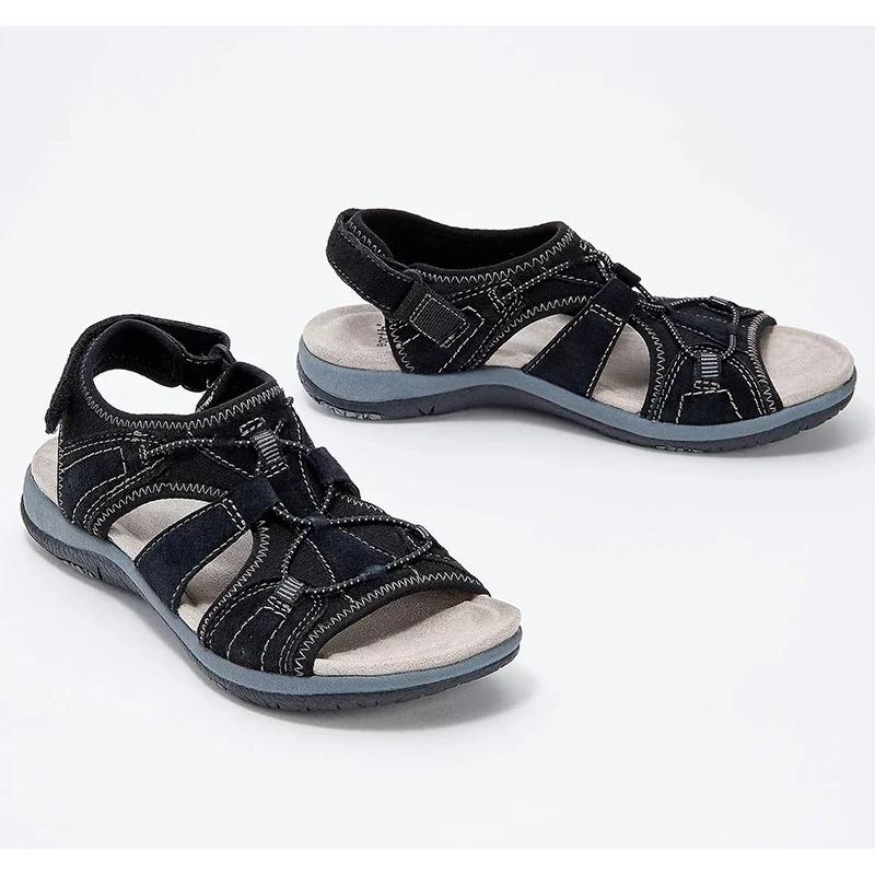 Fashion New Women Outdoor Beach Wedges Sandals Women Low Top Round Toe Casual Shoes Sports Comfortable Fish Mouth Opened Toe Sandals
