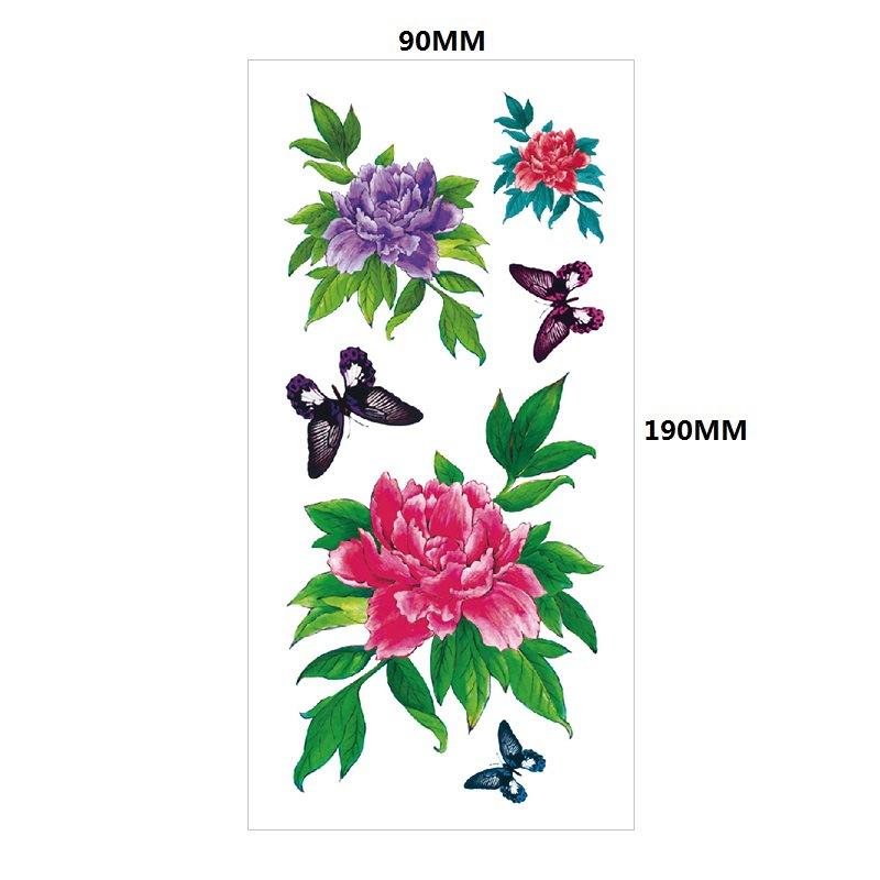 Water Transfer Phoenix Flower Colored Rose Waterproof Tattoo Sticker Set Simulation Tattoo Sticker