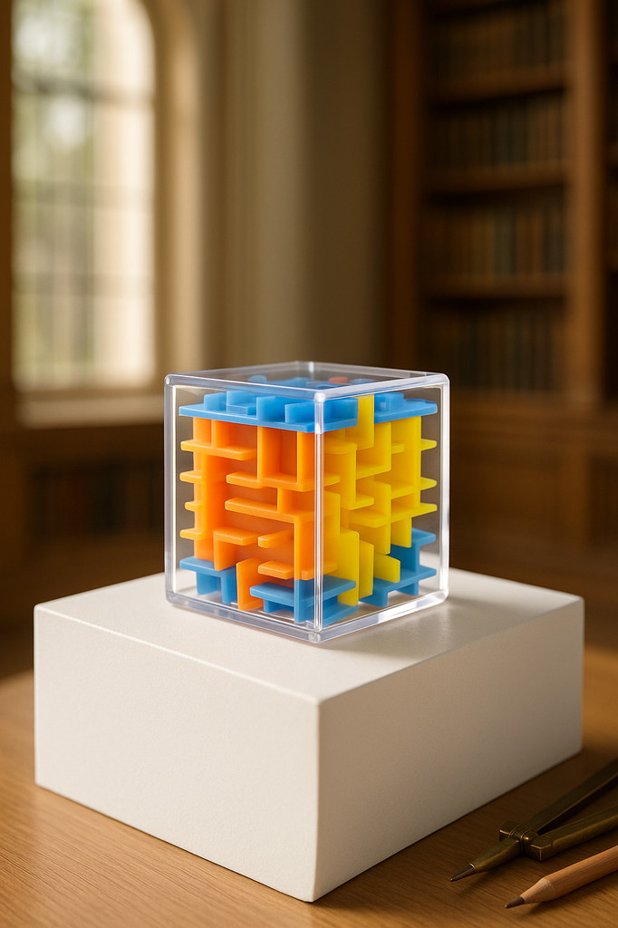 Transparentes 3D-Labyrinth-Würfelpuzzle mit rollender Kugel – lustiges Spielzeug zum Stressabbau für Kinder