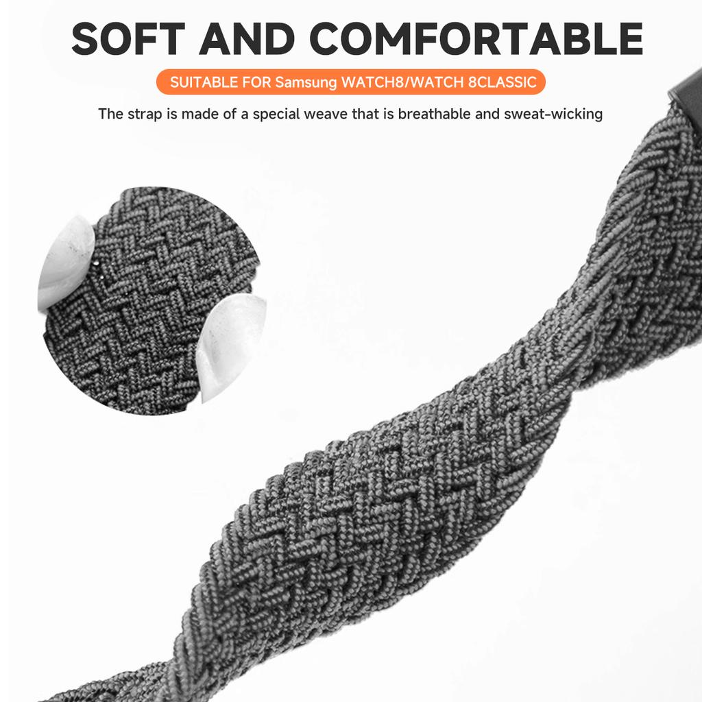 Magnetic Nylon Strap for Samsung Galaxy Watch 8 40mm 44mm Braided Solo Loop Bracelet for Samsung 8 Classic 46mm Adjustable Band