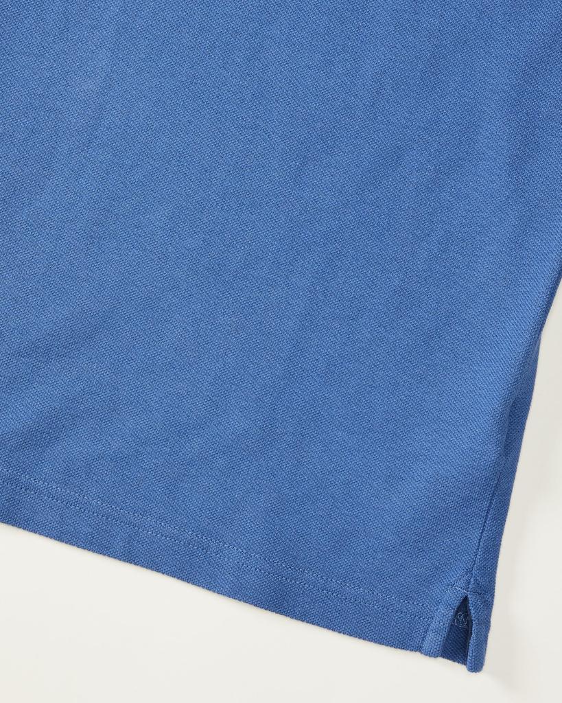 Amazon Essentials Men's Cotton Piqué Slim Fit Long Sleeve Polo Shirt, Blue, Size M