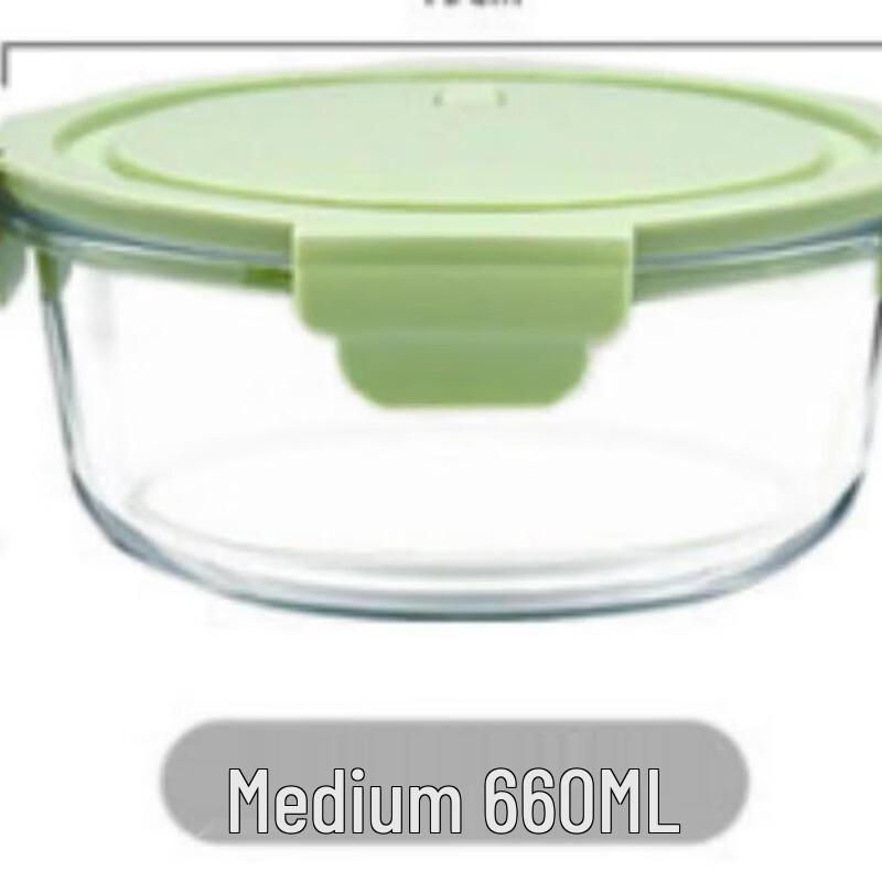 ZISIZ Round Glass Food Storage Container Set