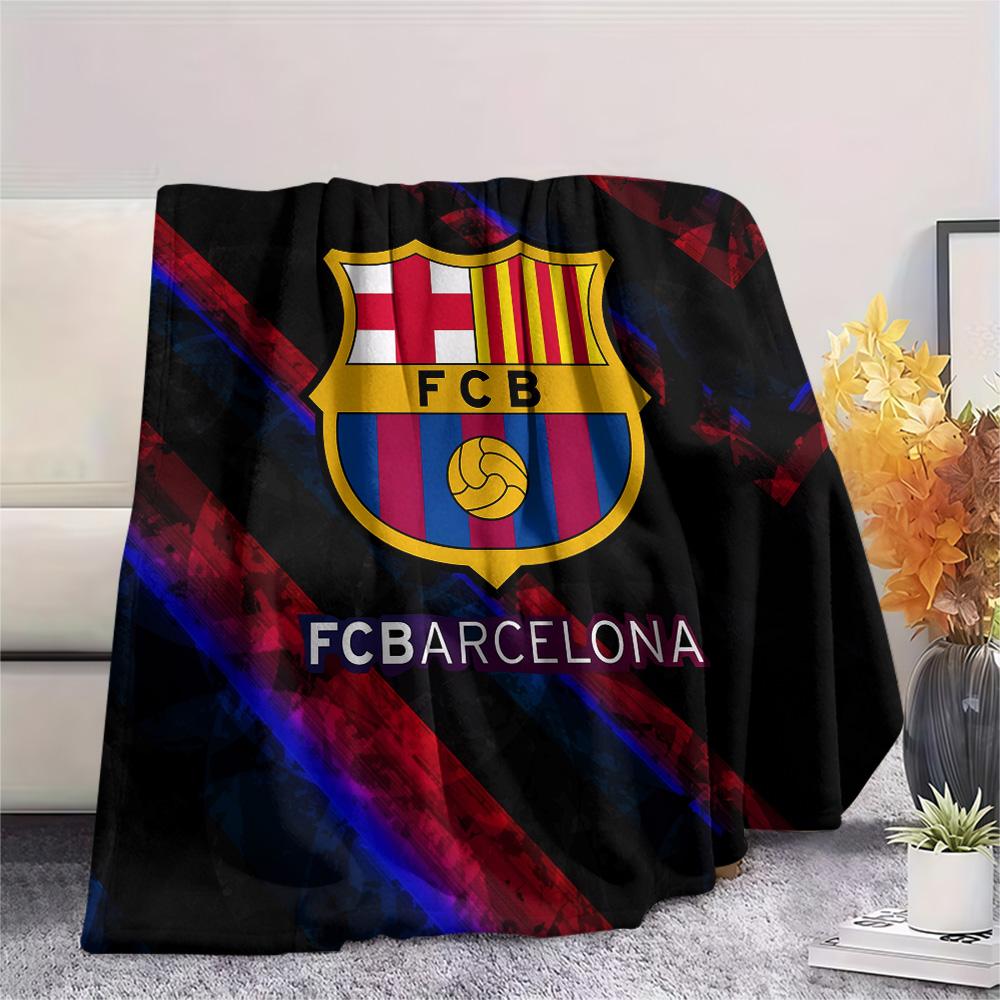 FC Barcelona  Print Flannel Blanket, High Quality Comfortable for All Seasons, Home Decor, Warmth and Comfort
