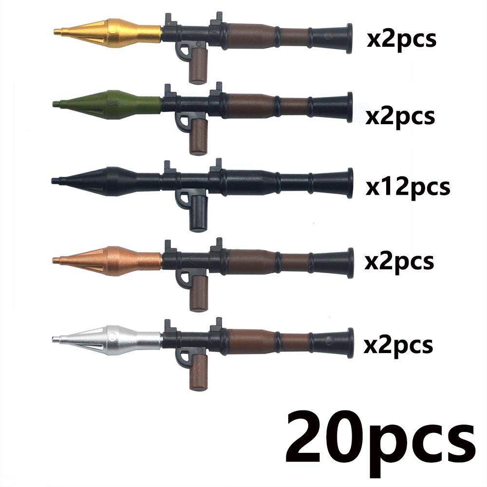 MOC Armas Militares Armas de Fogo Blocos de Construção WW2 Figuras Acessórios Barricada Soldado Mini Arma Foguete Bala Dron Avião Brinquedos Presente