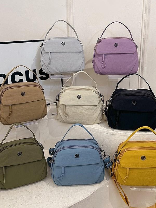 Nylon Handheld Bag With Zipper Closure For Daily Urban Use