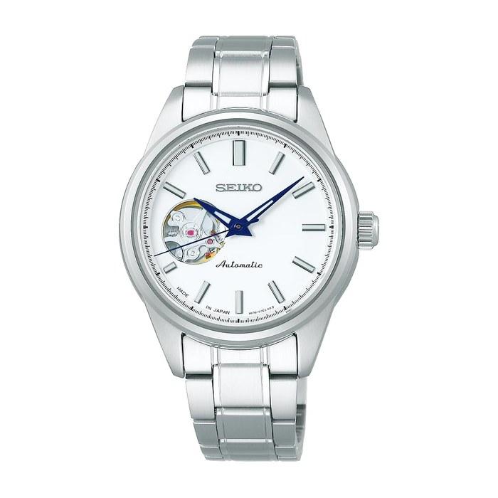 [Seiko Watch] SEIKO SELECTION SSDE009 Ladies Watch – Mechanical Automatic (with manual winding), Open Heart, White Dial, Stainless Steel