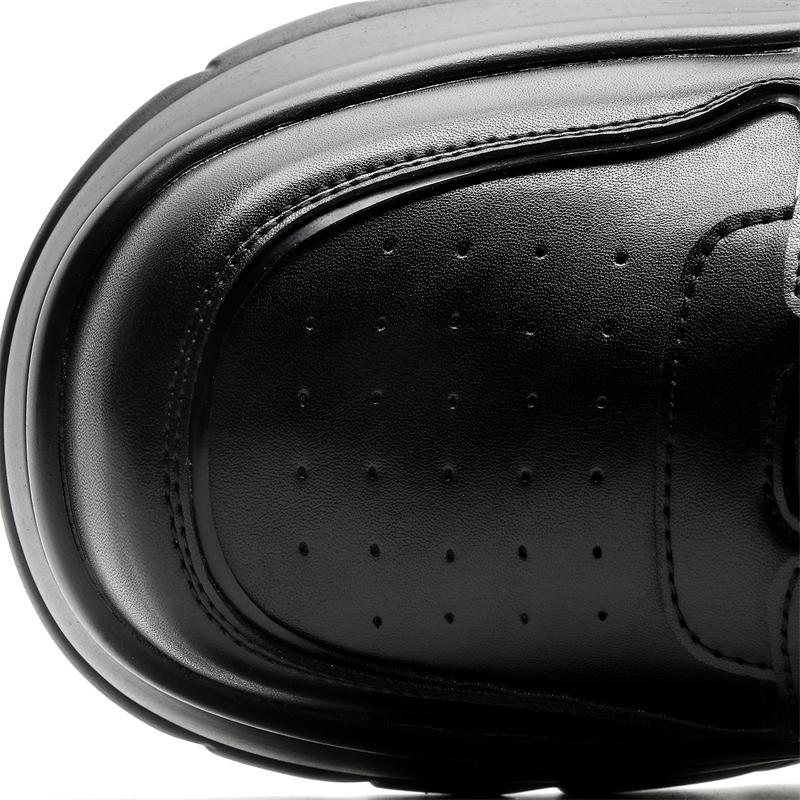 Design Original S/A Stil Sportiv de Stradă Nou Pantofi Negri din Piele cu Înălțime Mărită Pentru Adolescenți Bărbați Pantofi de Tendință pentru Îmbrăcăminte Zilnică