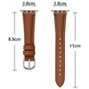 Watch Band For Apple Watch Series 10 9 8 7 SE 6 5 4 3 2 1 42mm 41mm 40mm 38mm Slim Genuine Cow Leather Strap with Silver Buckle