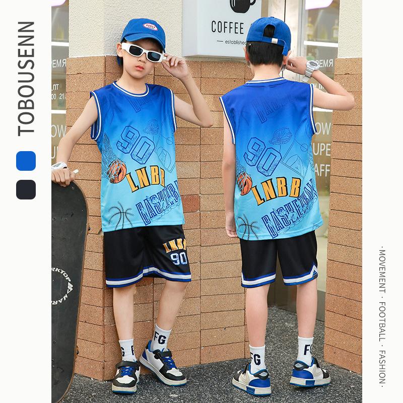 Summer new men's and children's basketball suit outdoor women's sports training quick-drying jersey short-sleeved shorts two-piece set