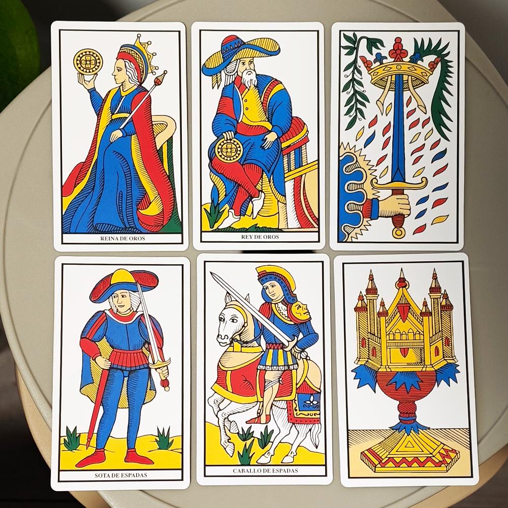 Das Marseille-Tarot(Spanische Ausgabe) 78 Stück Tarotkarten basierend auf dem Marseiller System - 10,3*6cm