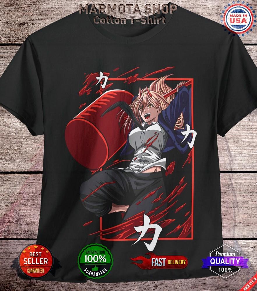 

Power Chainsaw Man Shirt Waifu Ecchi Anime Tee T-Shirt Sexy Makima Kawaii Devil L