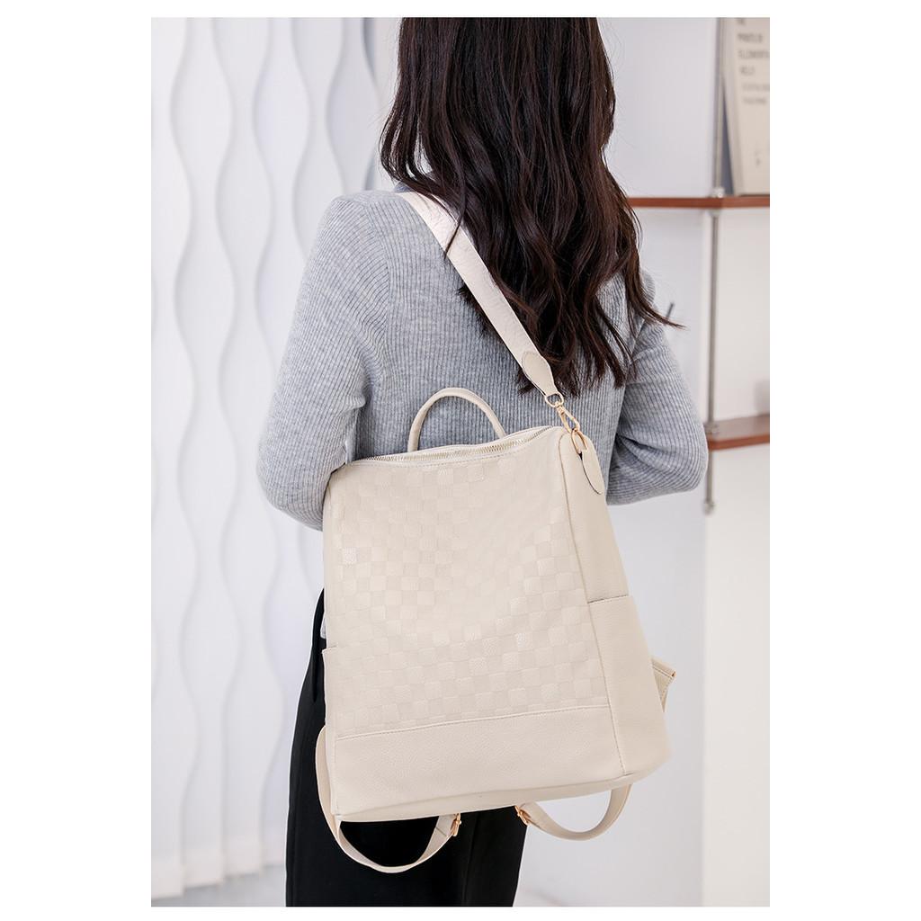 IELGY Korean Version of Temperament Fashionable Soft Leather Women's Backpack, Leisure Travel Large-capacity Student Bag