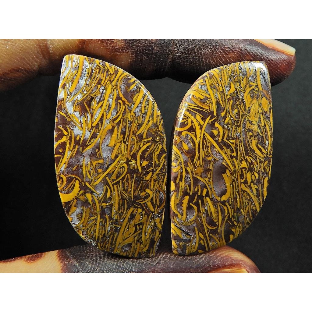 17X31X03 MM Mariam Jasper Fancy Shape Matched Earring Pair Loose Gemstone SK-4690