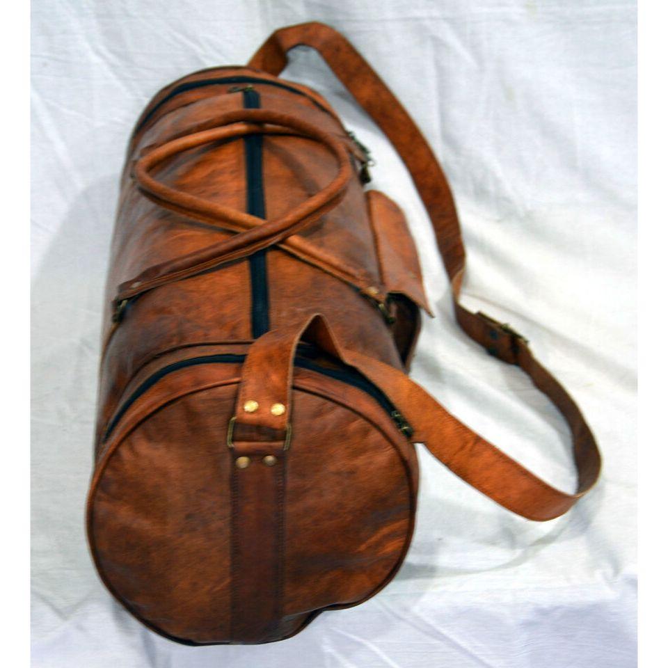 Vintage Leather Overnight Travel Duffle Luggage Gym Bag Handmade Men Weekend