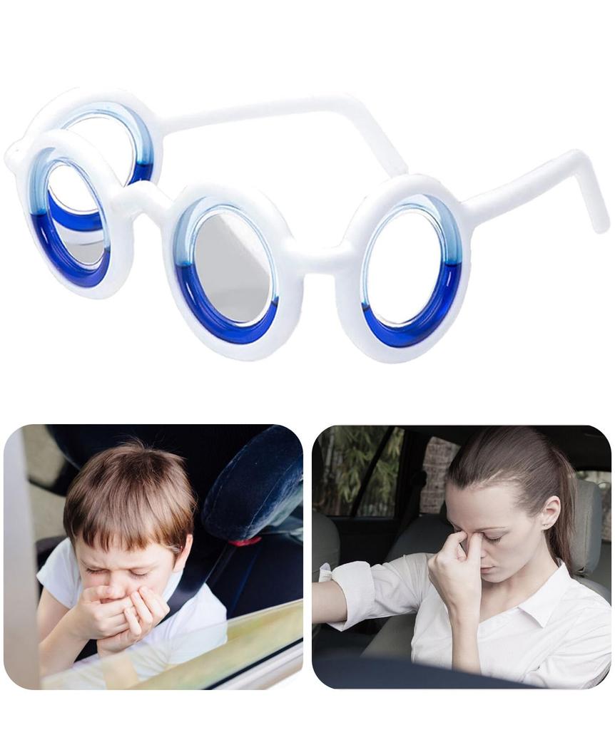 Motion Sickness Glasses, Anti Motion Sickness Glasses, Easy to Use Motion Sickness Band 2 Pcs Ultra-Light Portable Airsick Sickness Seasickness G