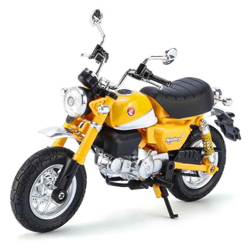 1:12 Honda Monkey Motorcycle Toy Diecast Metal Model Super Sport Miniature Collection Sound & Light Gift For Boy Children