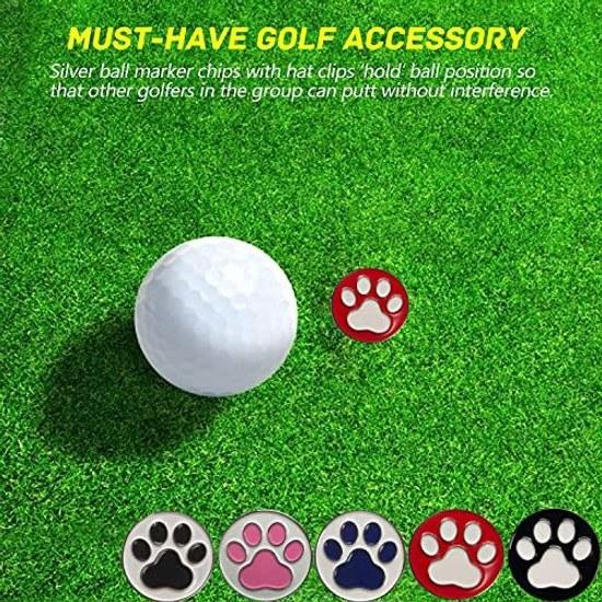 Golf Marker Paw Print Magnetic Clip Hat Included Base Supplies Goods Fathers Day Gift.