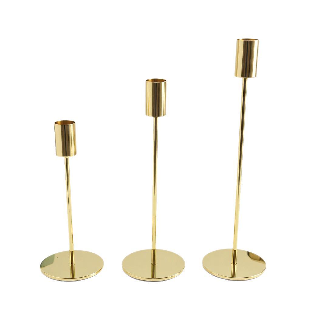 Retro Nordic-Style Wrought Iron European Candlestick for Christmas and Weddings