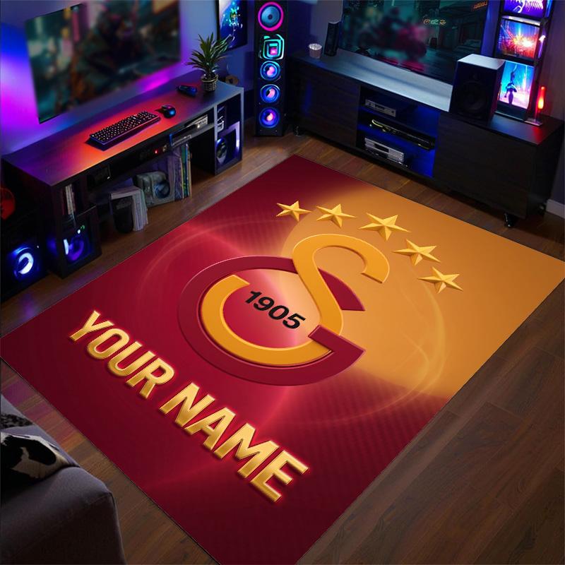 Crystal Velvet Rug Galatasaray FC Print Custom Name Text Floor Mat Home Decor