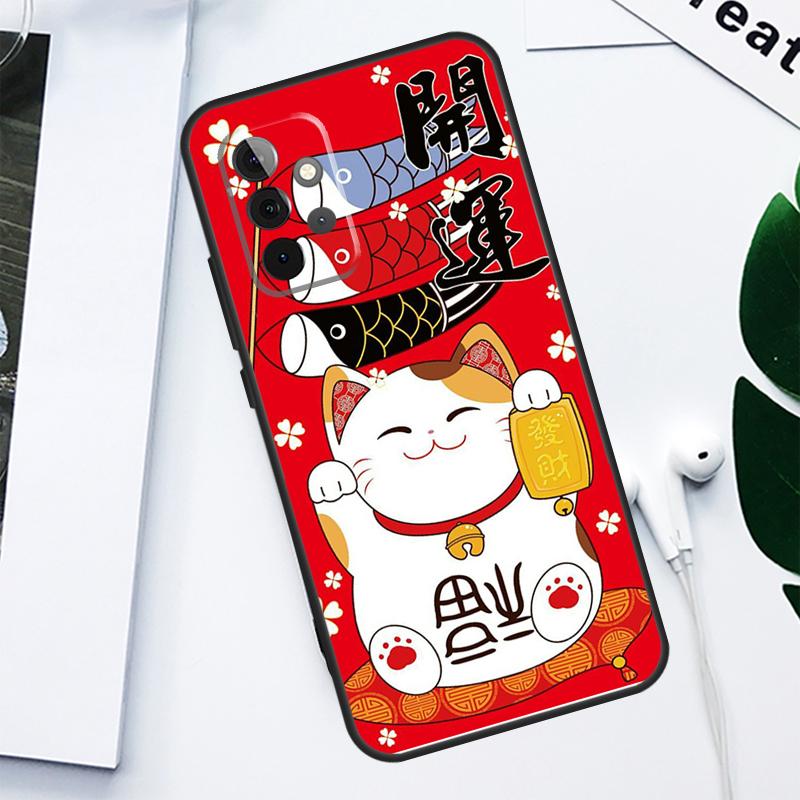 China cute lucky cat For Samsung Galaxy A52 A22 A32 A54 A34 A14 A55 A35 A15 A53 A33 A13 A05 A06 A16 Phone Case