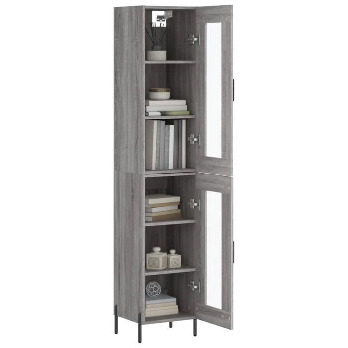 VidaXL Highboard Sonoma Grey 34.5x34x180 Cm Engineered Wood 3199439