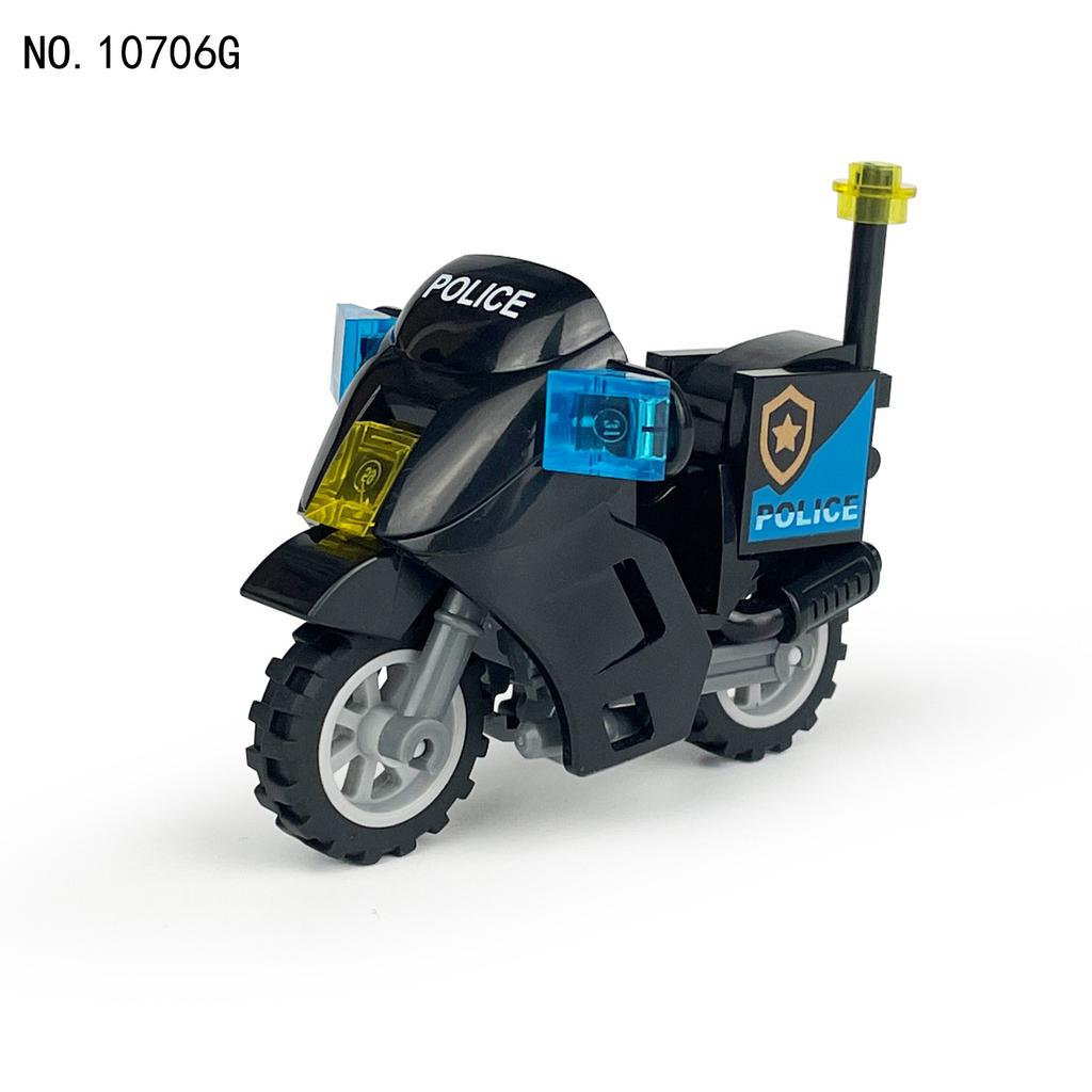 8 Motorcycle Children'S Assembled Building Block Toy White Car Xiangjiang 10706G Sharp Blade Black Car