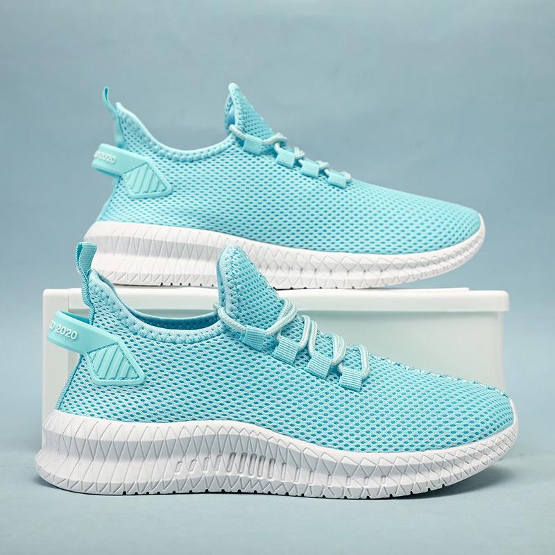 2025 Men's Flyknit White Mesh Sneakers: Plus Size, Casual Sports Shoes for Summer & Autumn