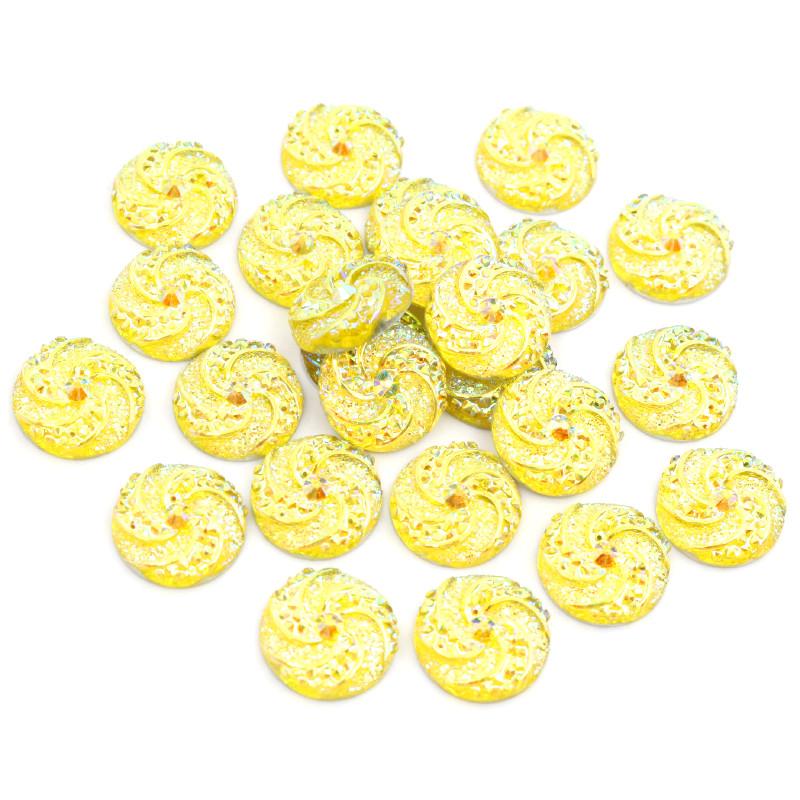 

New Fashion 40pcs 12mm Mix Colors Windmill Style Flat back Resin Cabochon 2025 New Arrival
