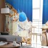 Oia Stadt auf Santorini Insel Transparenter Vorhang für Wohnzimmer Schlafzimmer Voile Vorhänge für Fenster Organza Vorhänge Party Tüll Vorhänge