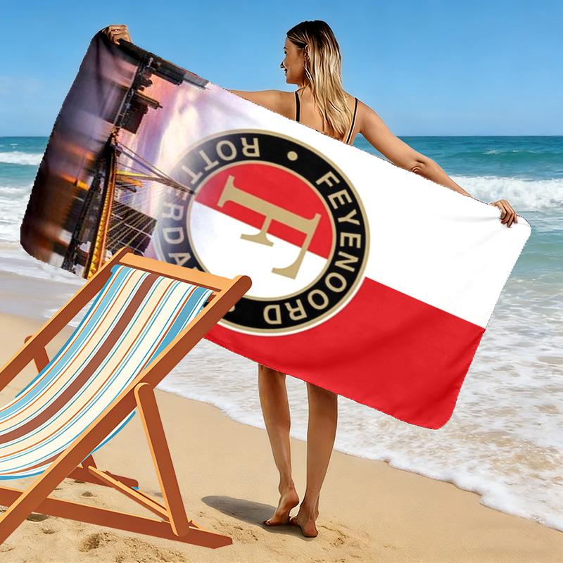 Feyenoord Print Strandtuch, Großes Weiches Schnelltrocknendes Handtuch für Strand Camping Schwimmen