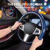 3Pcs 38Cm Carbon Fiber Car Steering Wheel Cover Non-Slip Protective Cover Segmented Car Styling Accessories For 99% Car
