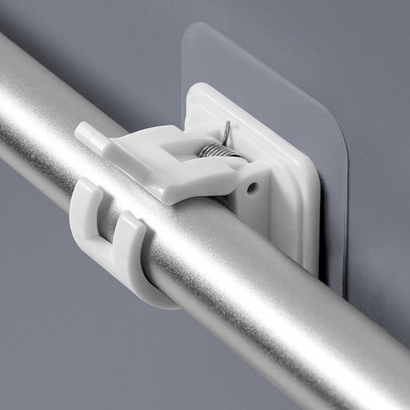 

Телескопический крючок и зажим для шторного карниза: Крепление без проколов для штор, занавесок для душа, полотенец и дверей.