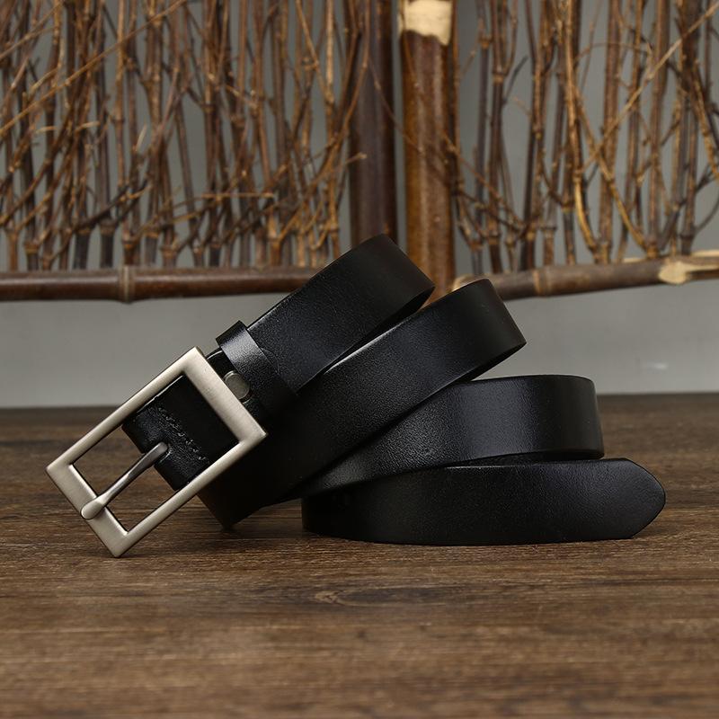 Women's Belt Stylish Simple and Versatile Genuine Leather Made Korean Trendy First Layer Pure Cattlehide Jeans Belt Women