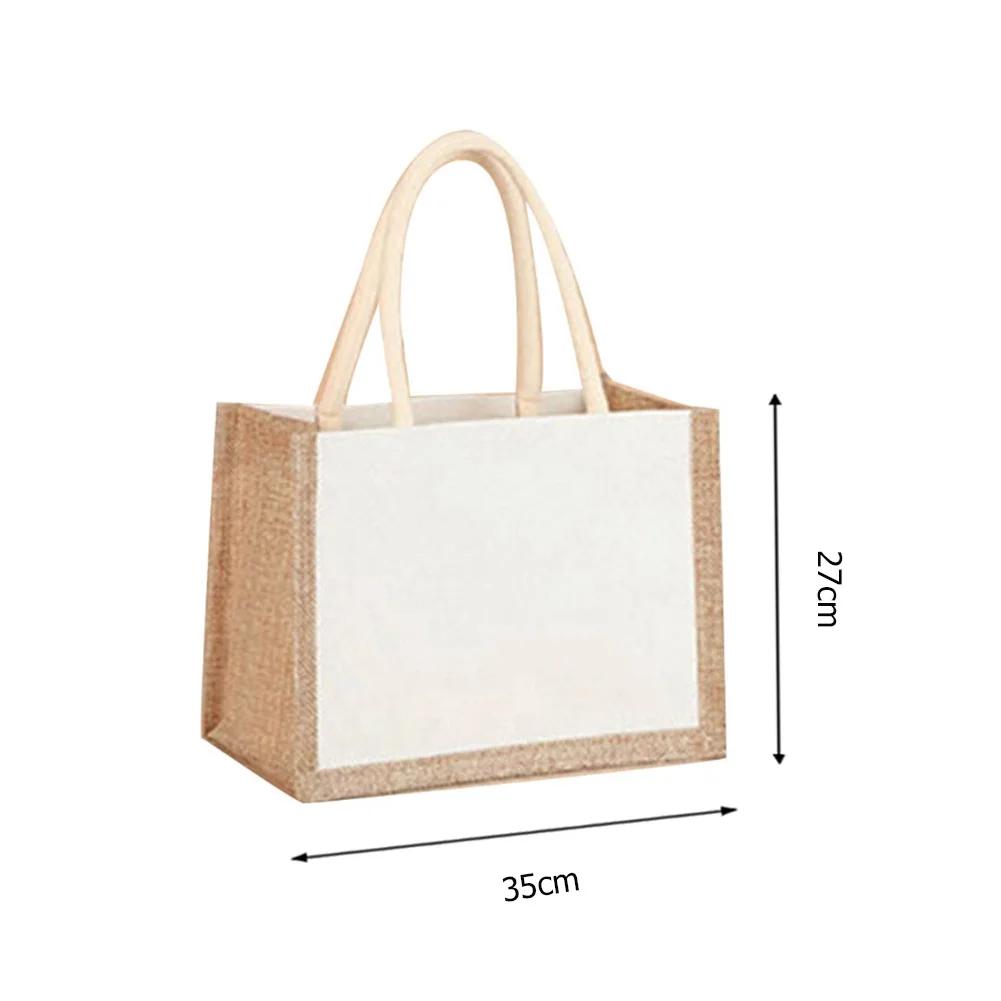 Jute Tragetasche Einkaufstasche Damen Wiederverwendbar Lebensmittel Große Kapazität Aufbewahrungstasche Mode Damen Handtasche Hochzeit Geburtstagsgeschenktasche