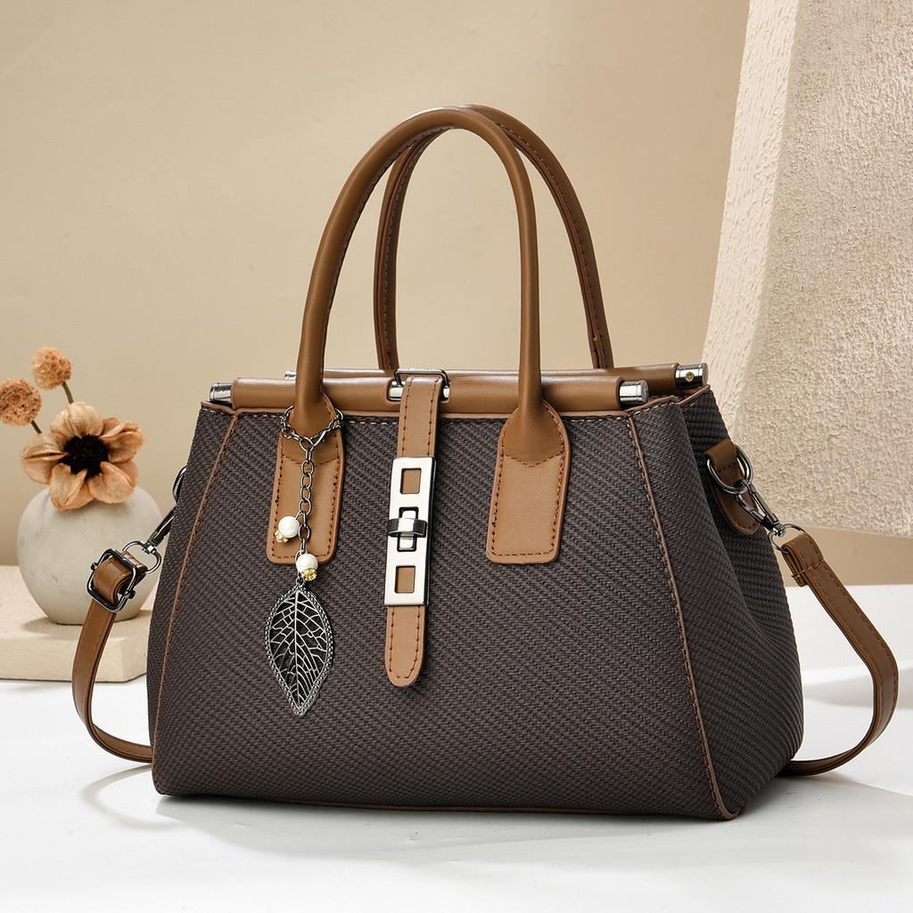 Leaves Bag Pendant Fashion Pu Inner Compartments Stitching Elements Daily Outing