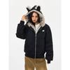 Jungle Tiger Plush Cat Ear Hooded Cotton Jacket for Women Winter New Quilted Coat Couple's Cold-Proof Clothing Cotton Jacket for Men