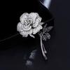 Dark Night Rose Flower Brooch - High-end Women's Elegant Diamond Brooch with Minimalistic Design - Unusual Pin Ivey