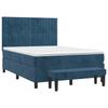3137969 vidaXL Divan Bed and Mattress Dark Blue 140x200cm Velvet
