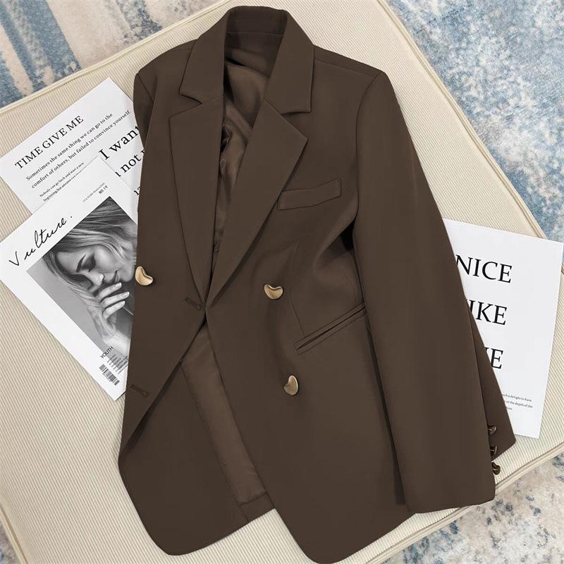 Korean Grey British-Style Women's Fashion Suit Jacket