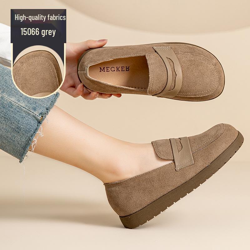 Cowhide 2025 Genuine Leather Women's Pointed Toe Flat Loafers - Autumn/Winter Slip-On Casual Shoes